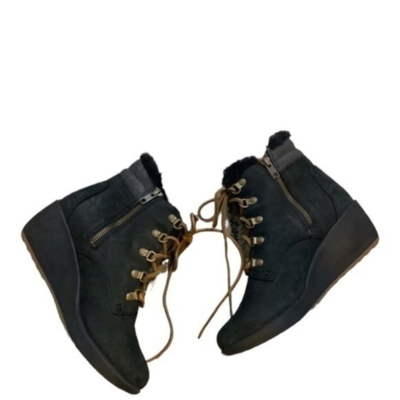 Sperry Luca Peak Waterproof Black Wedge Boots Size 9 - Picture 5 of 11